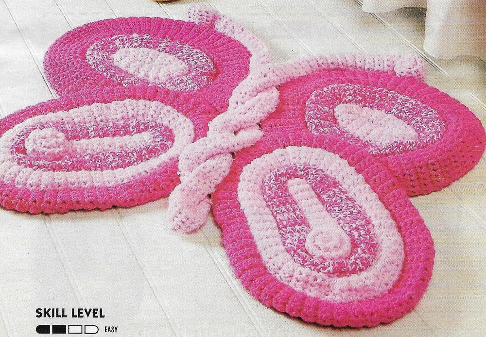 Flossie Flutter-by Rug crochet pattern instructions