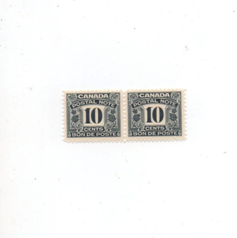 Canada Postal Note FPS12 pair MH mint hinged