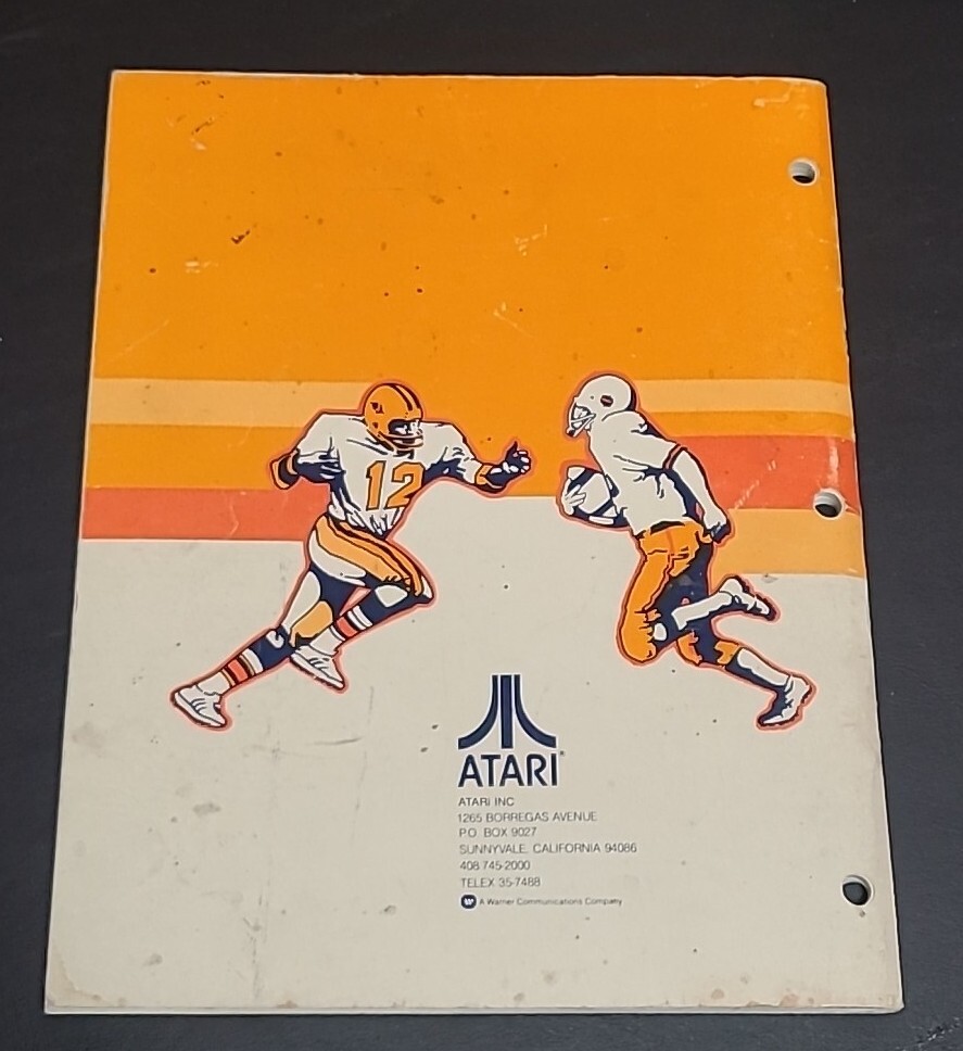 Football Video Arcade Game Operations Manual, Atari 1978, 2nd & 3rd Printing