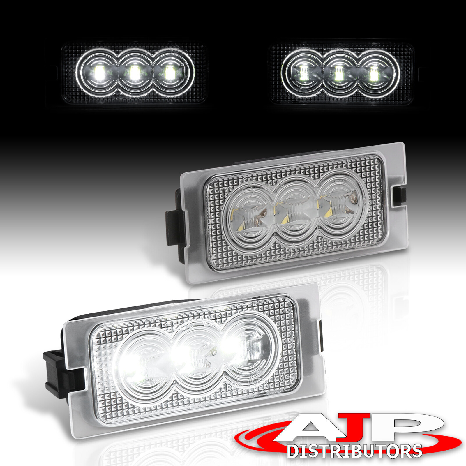 White LED License Plate Lights Housing Tag Lamps For 2007-2014 Ford Edge Escape
