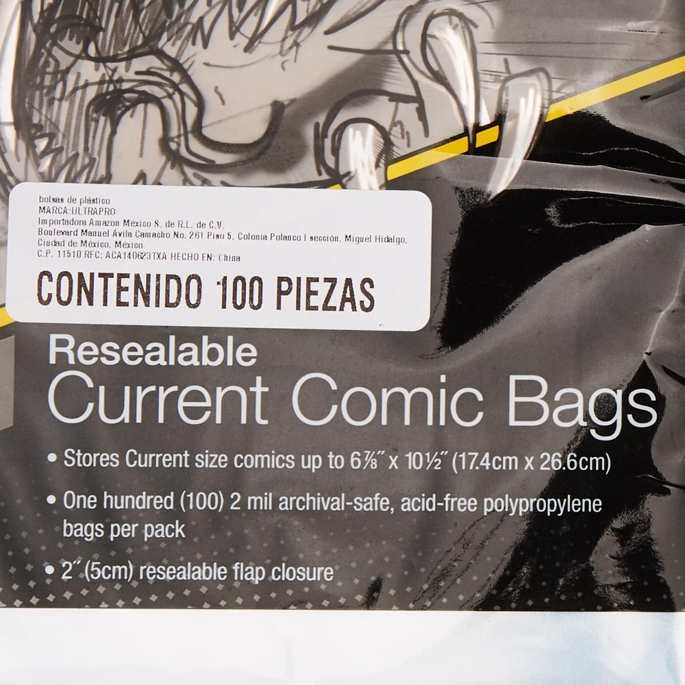 Protective Resealable Comic Bags for Current Size Comics - 100 Pieces