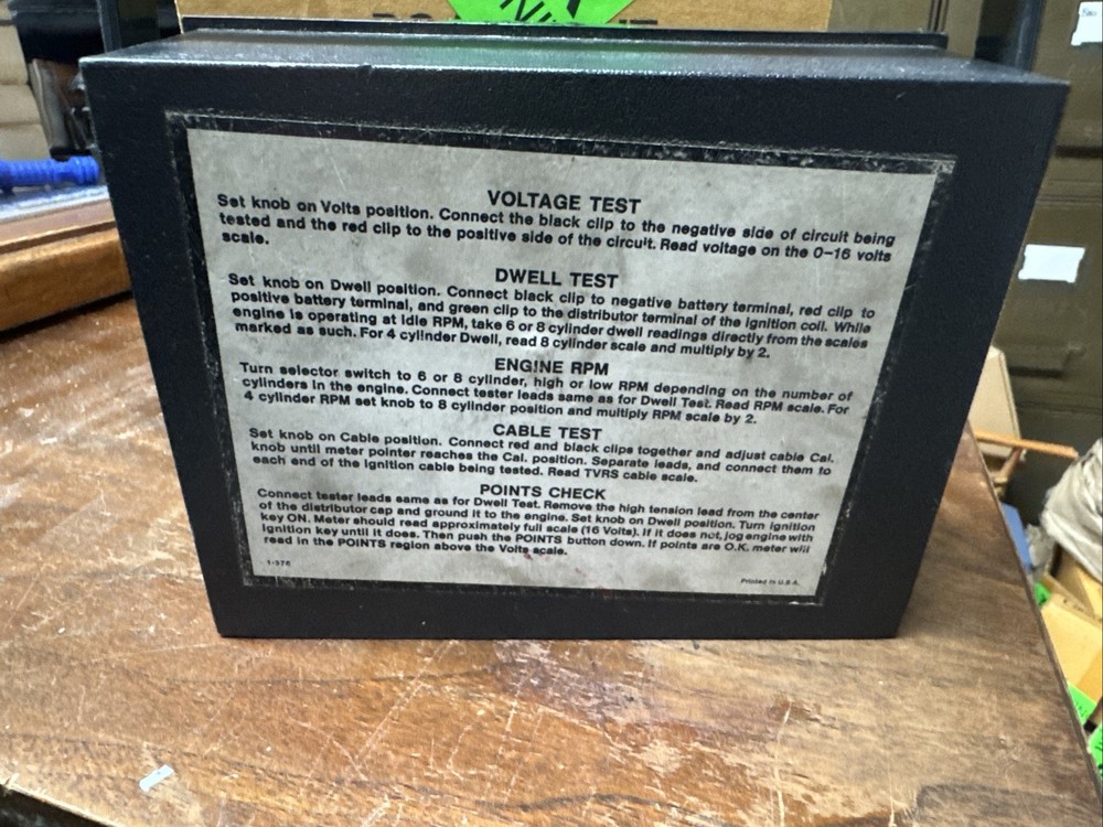 Sears Tune Up Tester Model 181- 2190 (working condition unknown)
