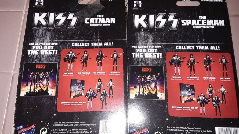 3 Kiss figures from the Destroyer era. Bif Missing Gene Simmons