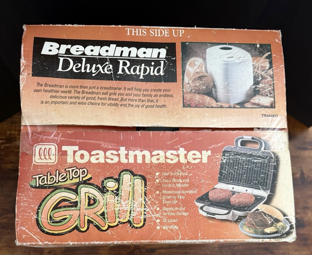 1999 BREADMAN TR444KIT Deluxe Rapid Automatic Breadmaker Toastmaster Grill Combo