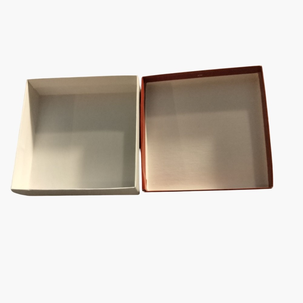 Foleys Gift Box Red White Square Cardboard Empty