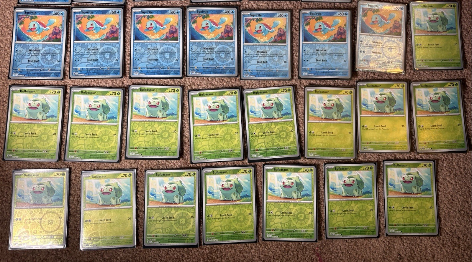 Pokemon Reverse Holo Lot 151 Squirtle Charmander Bulbasaur Etc Card Lot Of 47 NM