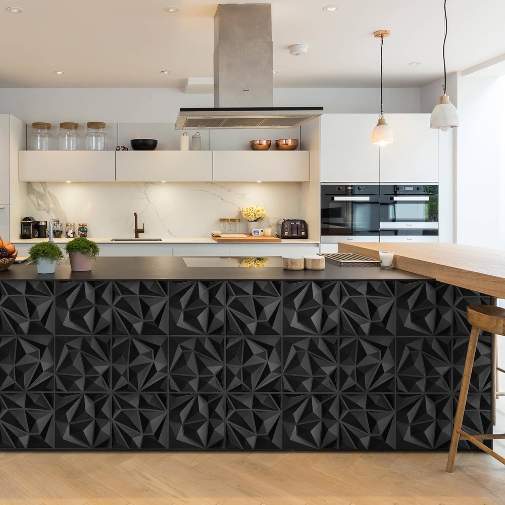 LEVOWAY 33 Pack Decorative 3D Wall Panels for Interior Black