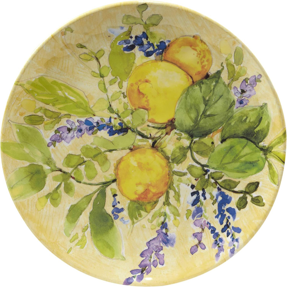 Lemon Zest 2 Pc Melamine Platter Serving Set, Multicolor, Large