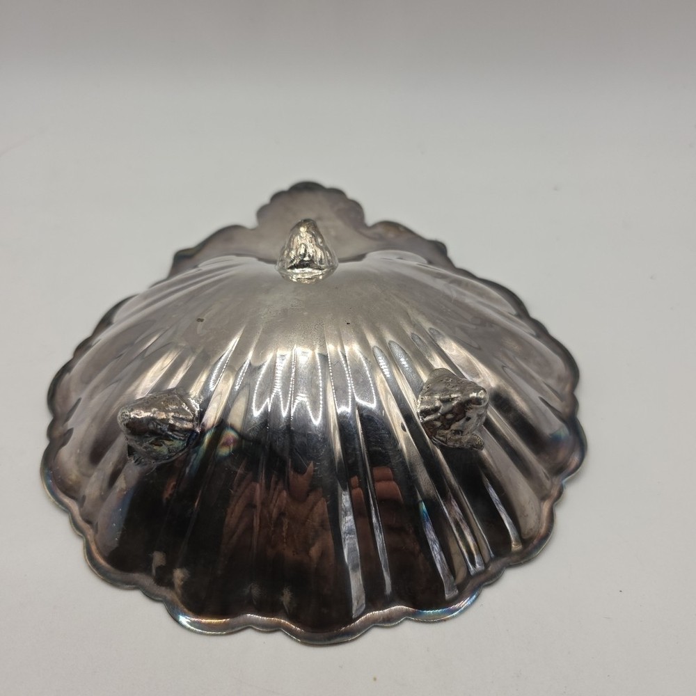 Vintage Marked Guildcraft Silversmiths No. 1823 Silver plated Seashell/Clam...