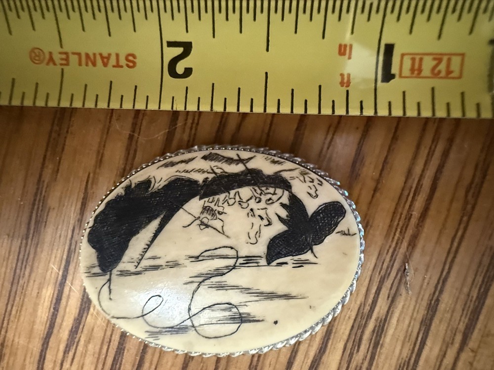 Actual Whalebone Scrimshaw