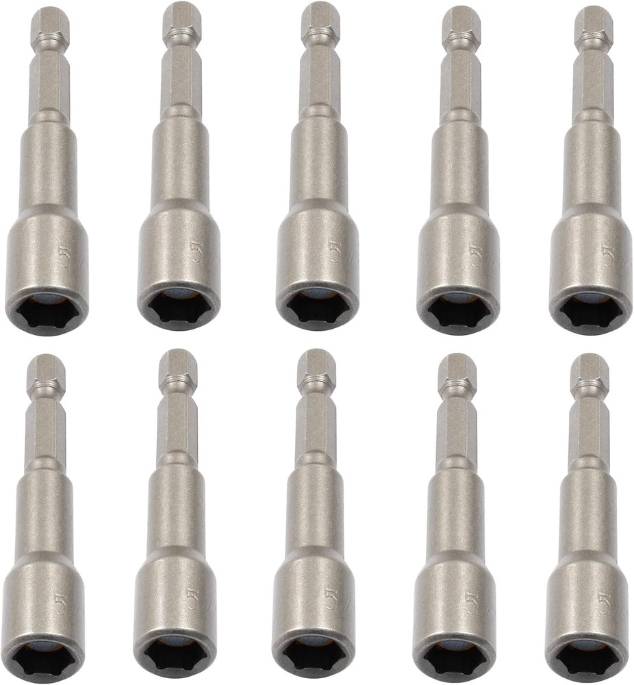 10 Pcs 5/16 Inch Magnetic Hex Nut Driver Drill Bit Set Quick Change Socket