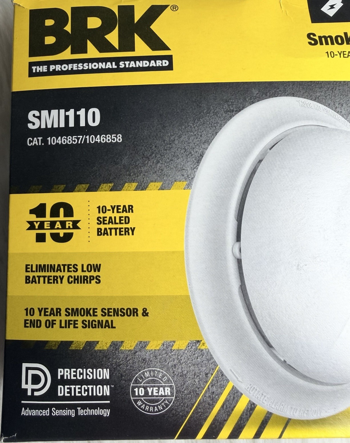 BRK Smoke Detector 10 Year Sealed Battery SMI110 White New Open Box