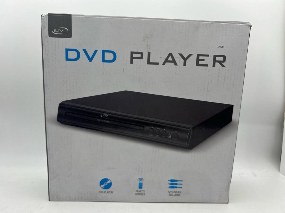 iLive D200Bi Compact DVD Player USB CD Playback 480i RCA Output + Remote Control