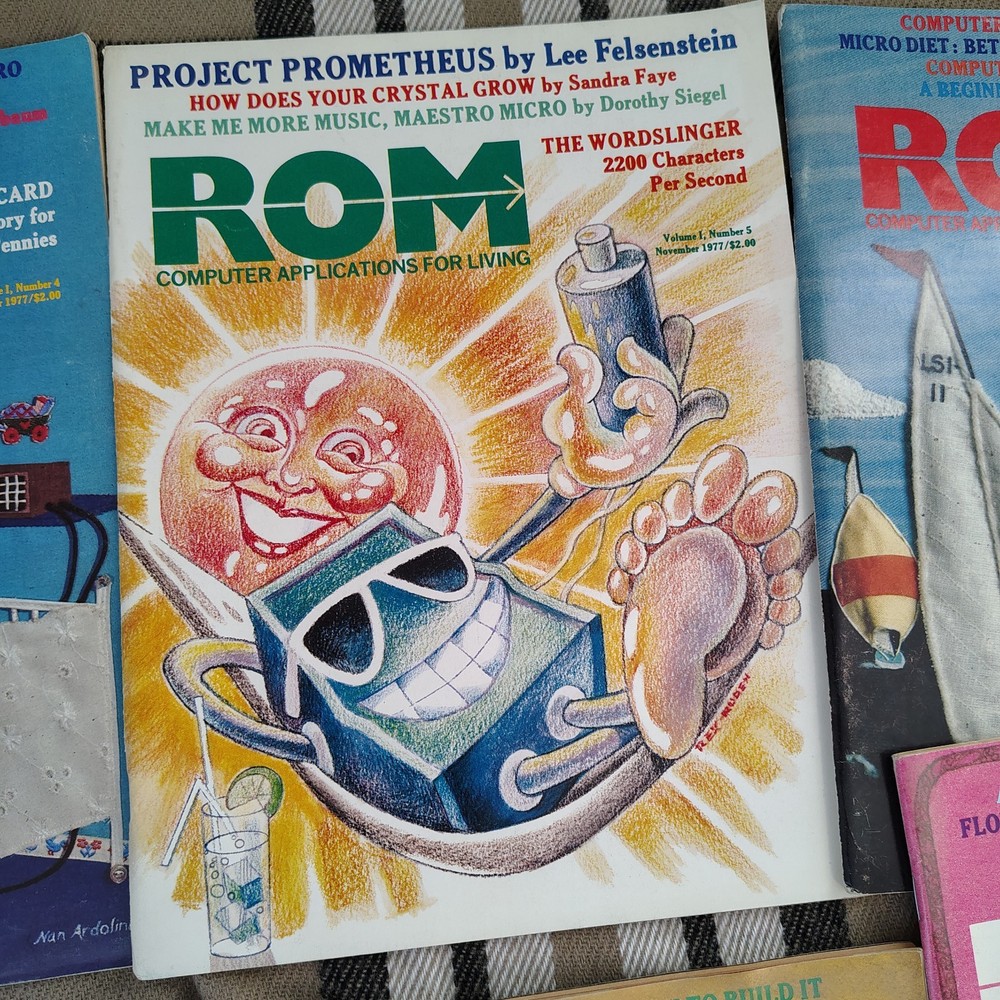 Vtg 1977 ROM Magazine Early Computer Tech Lot 6 Issues