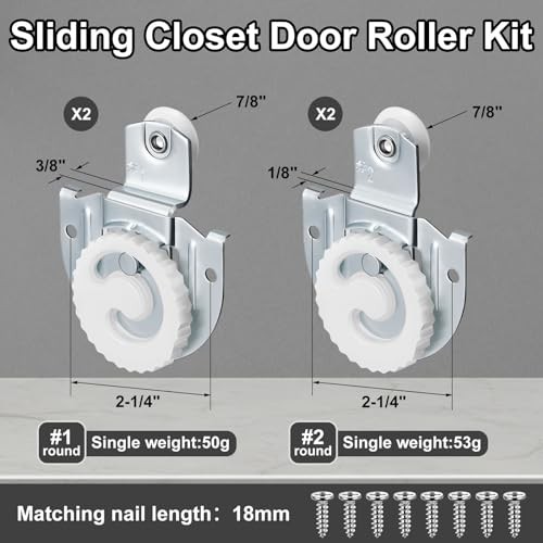 4 Piece Sliding Closet Door Hardware Rollers Wardrobe 1 Adjustable Version