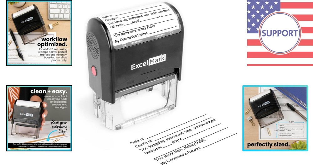 Durable Notary Acknowledgement Stamp with Precise Alignment - Compact Design