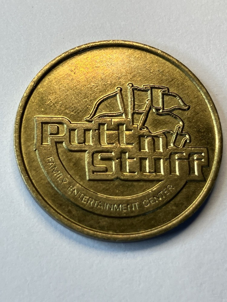 Scarce Putt N Stuff Arcade Token Brass #um1