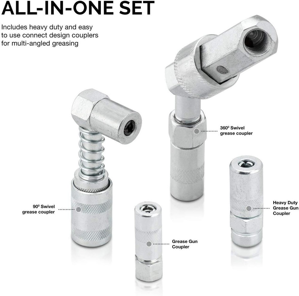 Tooluxe 61077L Multi-Function Grease Gun and Lubrication Accessory Kit