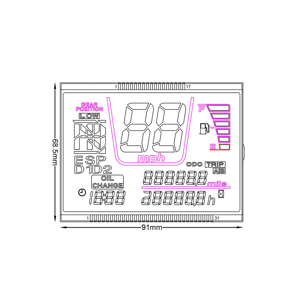 Display for Honda TRX680FA Rincon Speedometer Gauge Cluster