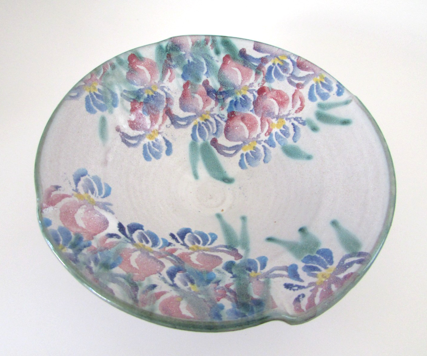 Nausika Richardson Studio ArtPottery Dixon New Mexico 1942-2011 Floral Iris Bowl