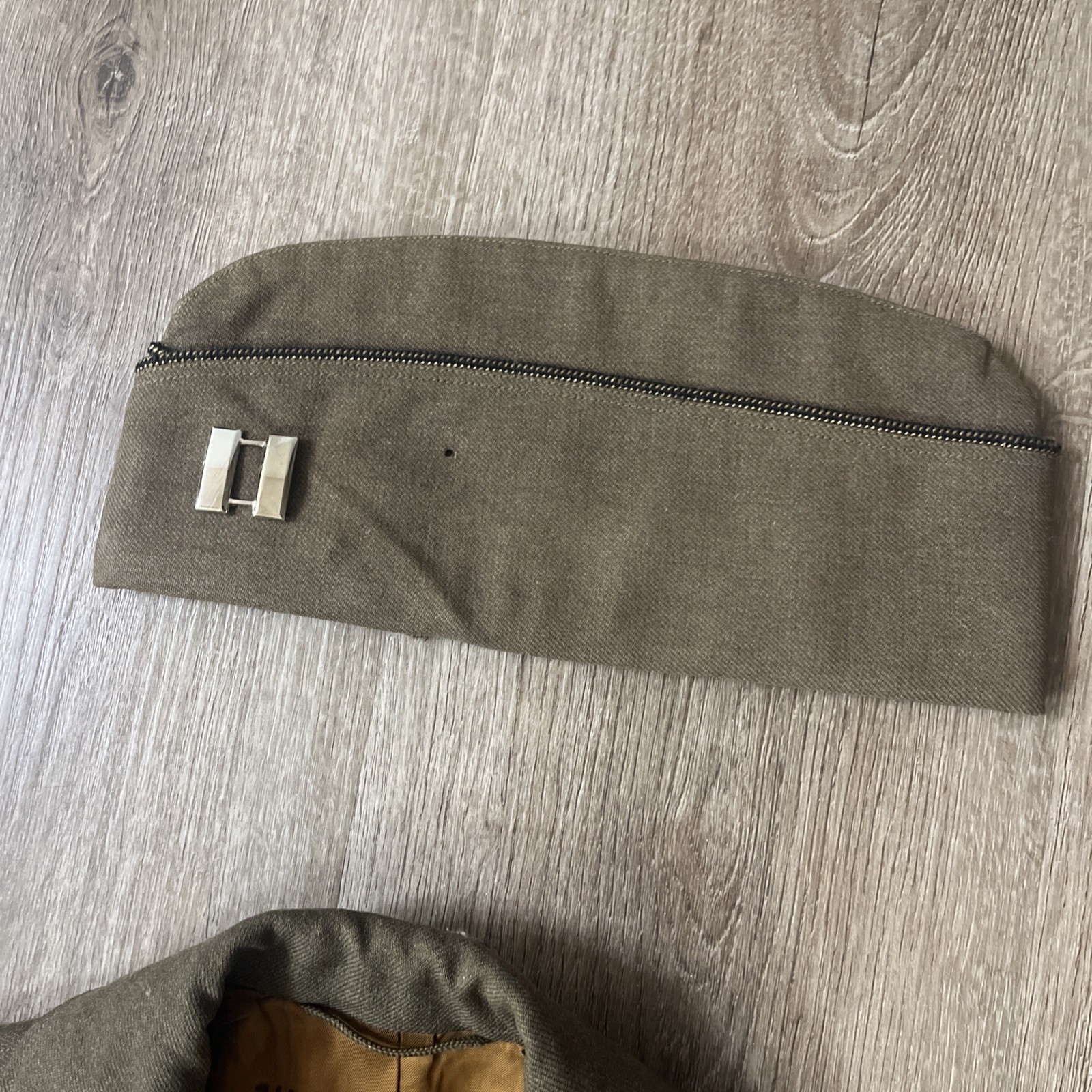 WWII Officer Ike Jacket 3rd Army Artillery Captain Sterling belt hat