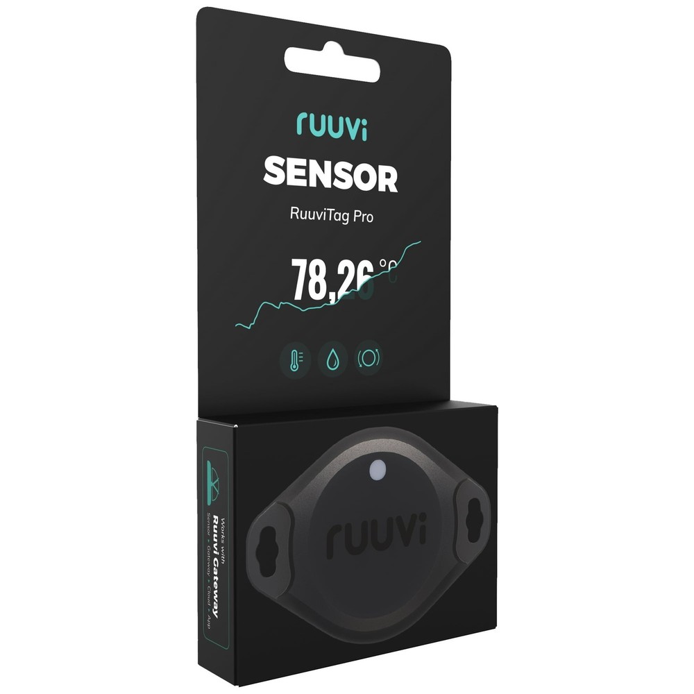 RuuviTag Pro Bluetooth Temp Humidity Pressure Sensor, EU Made, App Alerts