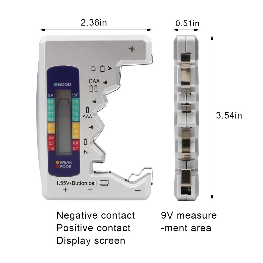 Battery Tester, Digital Universal Batteries Checker, Multi Purpose Small Batt...