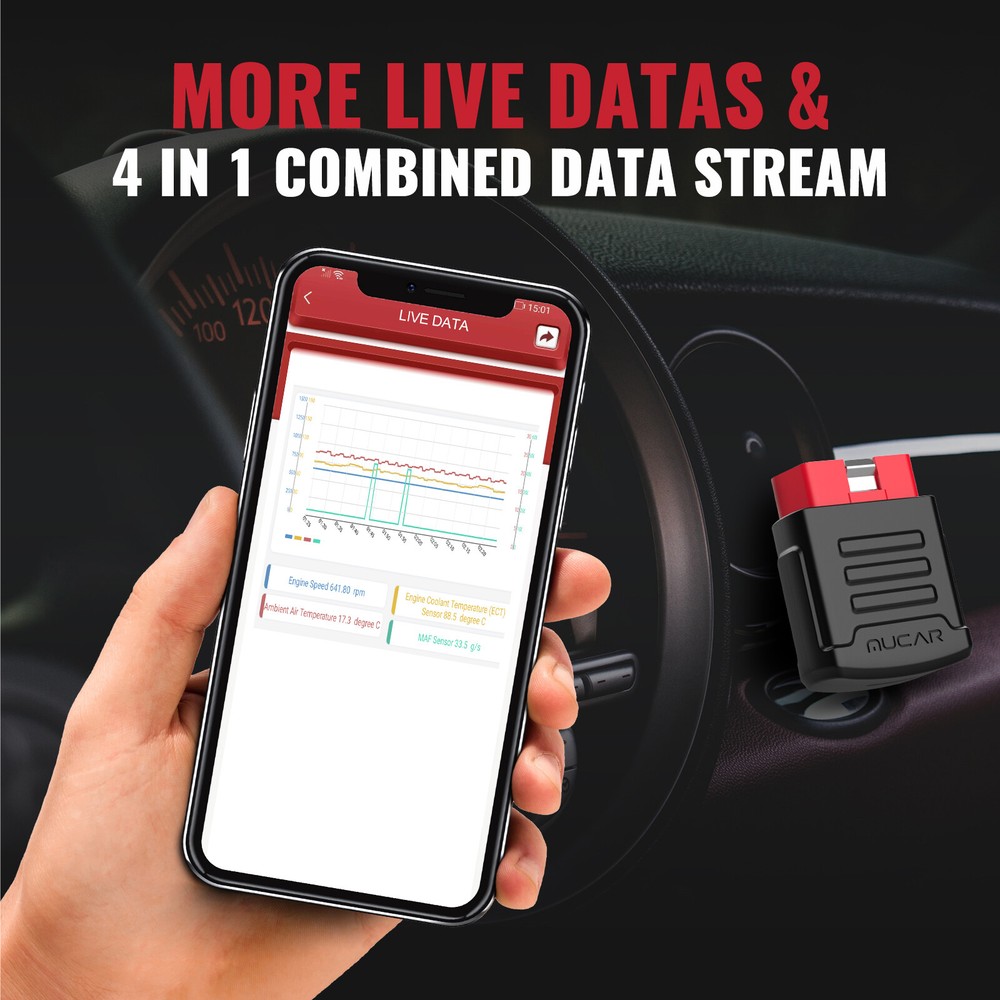 USED MUCAR BT200 Full System Car OBD2 Scanner OBDII Diagnostic Tool For Android