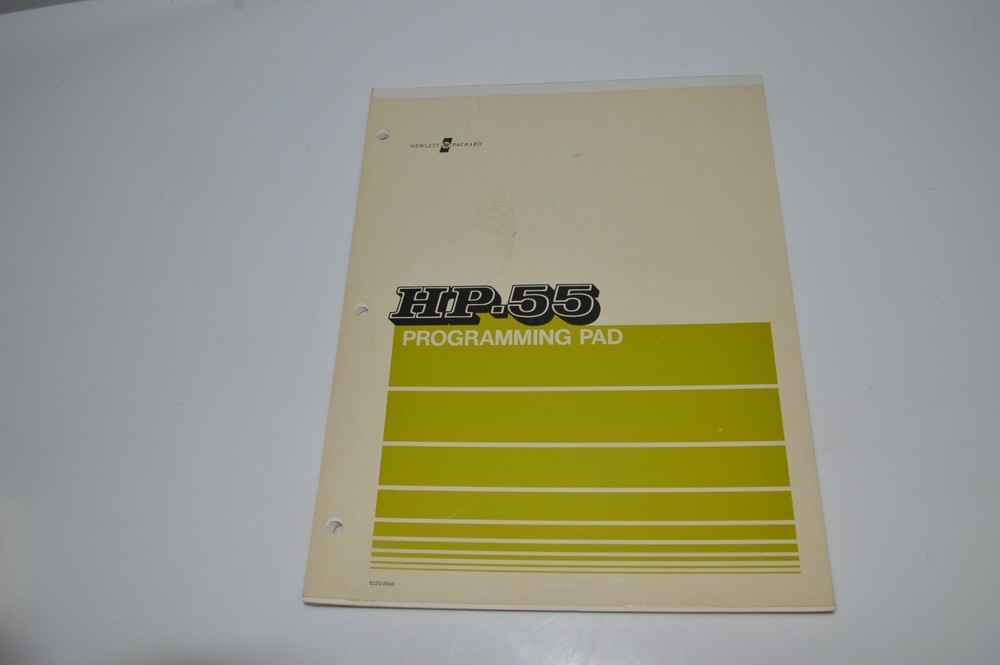 *CF* HP HEWLETT-PACKARD Programming Pad For HP-55 Calculator  (CLC64)