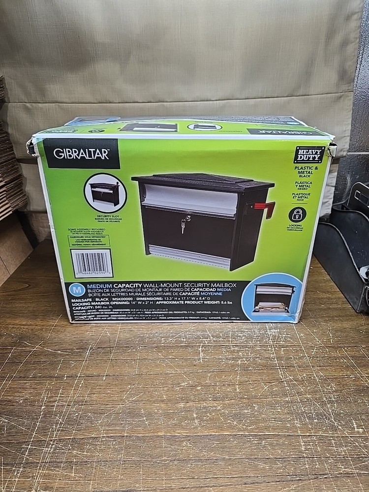 Gibraltar Wall-Mount Locking Mailbox - Black (MSK00000)