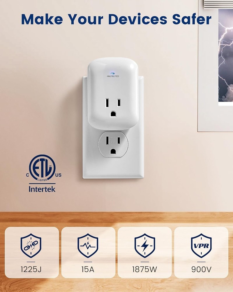1225J Surge Protector Outlet with LED Indicator for Safe Electronics Protection