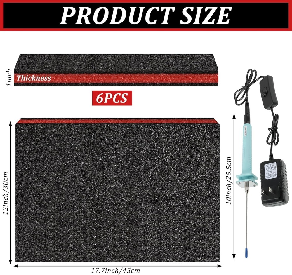 6 Pack Tool Box Foam Inserts for Cases,Tool Box Liner Polyethylene Sheets, To...