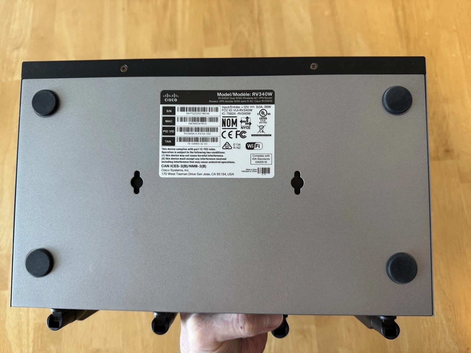 Cisco RV340W Wireless AC Dual WAN Gigabit VPN Router With Original Power Supply