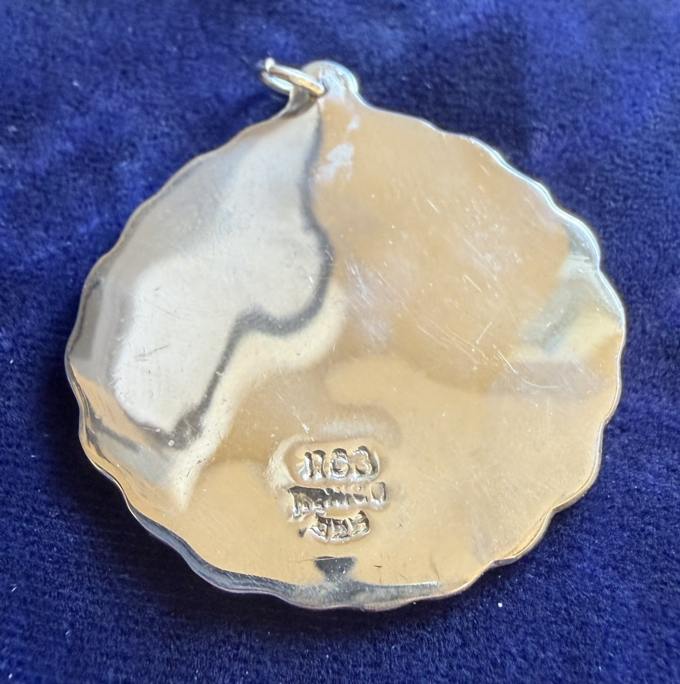 Large 43mm Blessed Virgin Mary Sterling Silver Medallion Pendant FRANCE 11.7g