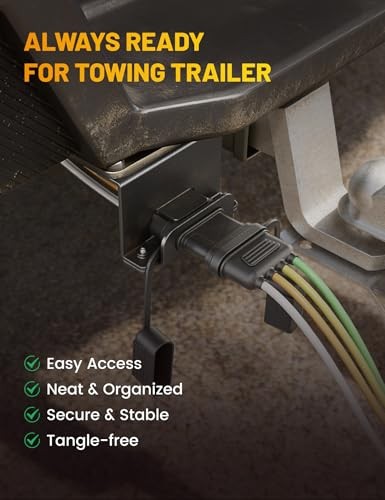 Vehicle-Side 4 Way Flat Trailer Wiring Harness Mounting Bracket, Rust-Proof