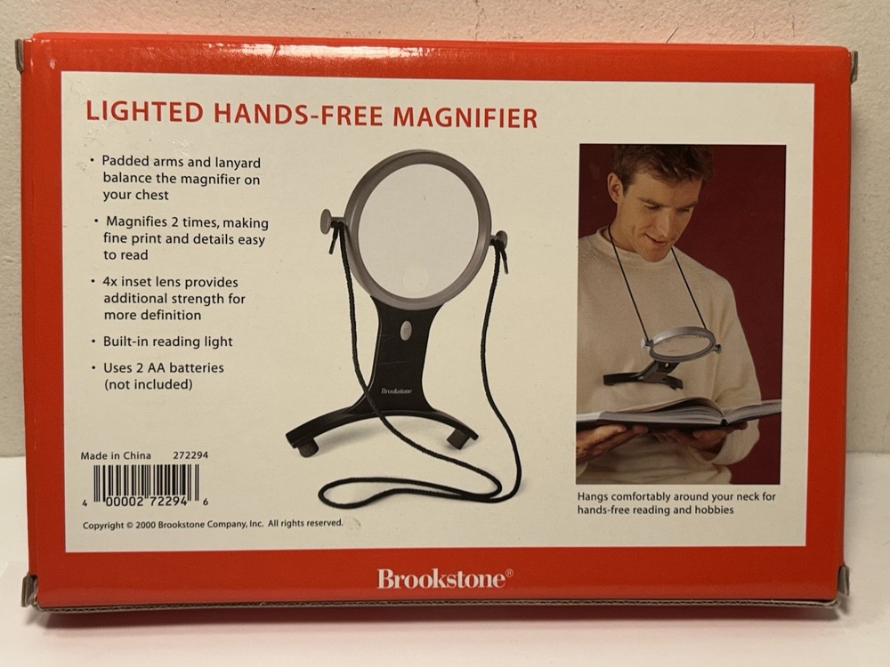 Brookstone Lighted Hands Free Magnifier