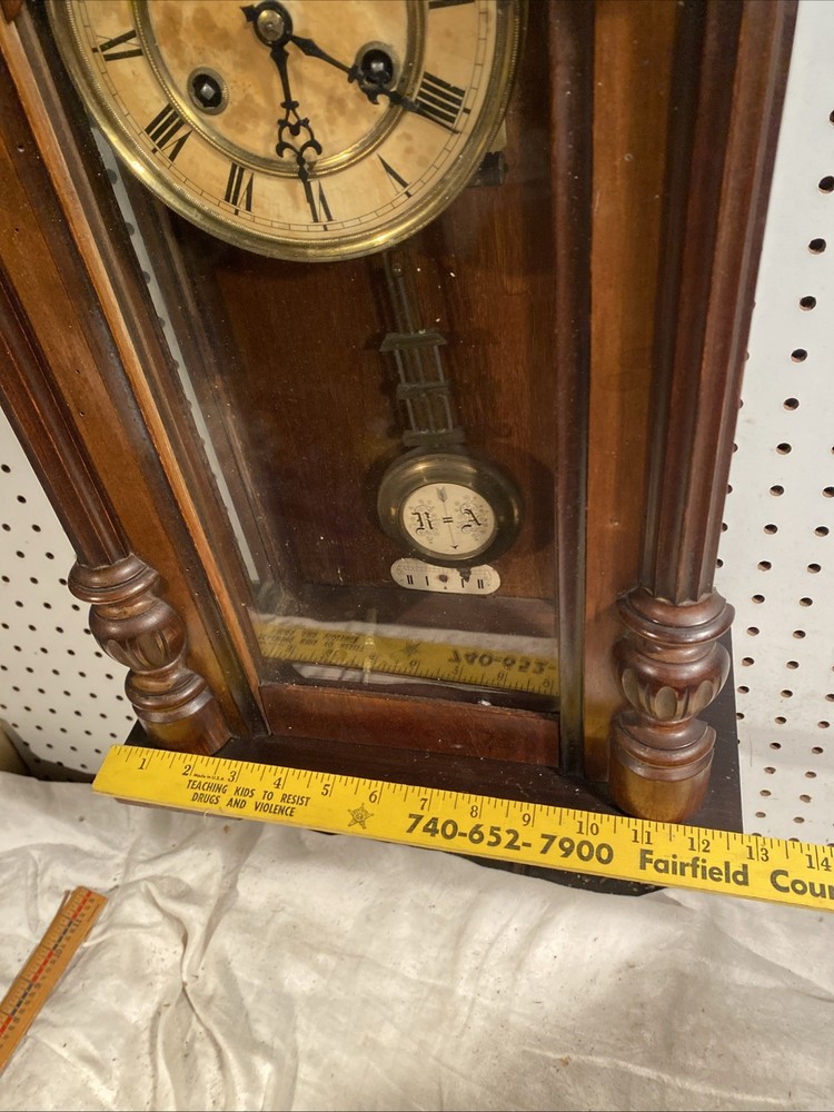 Antique Junghans German Large Solid Wood Wall Clock