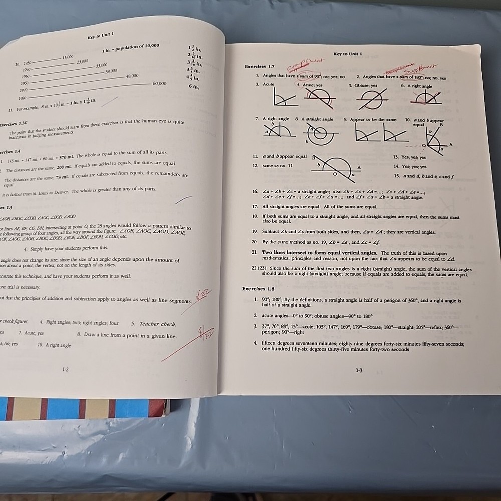 Abeka Plane Geometry Set Text Solution Key And Test/Quiz Key Books