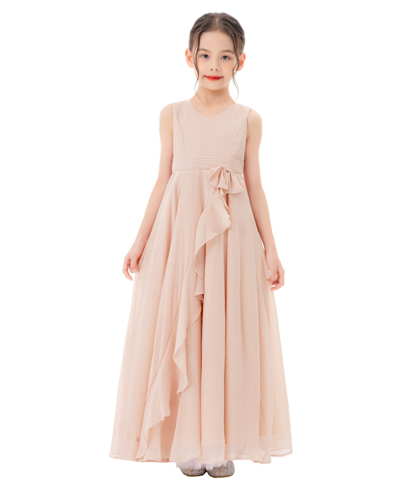 Wedding Chiffon Flower Girl Dress Ruffled Chiffon Dress Formal Dress for Toddler