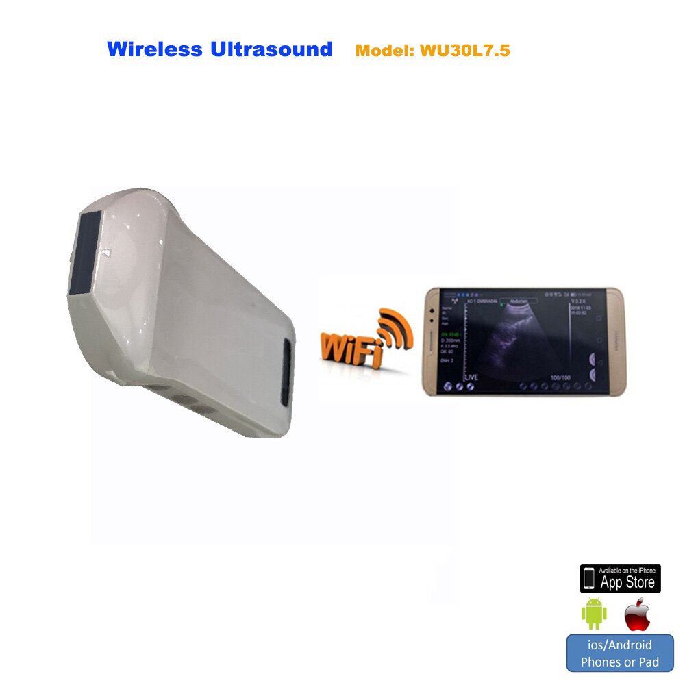 Handheld Wireless WiFi Linear Scanner Probes(lack & White), 7.5MHz, 128 Elements