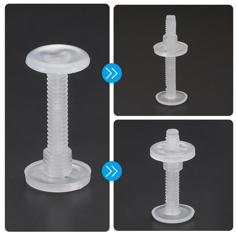 10mm Chicago Screws, 40 Sets Plastic Chicago Screw Binding Post,Clear