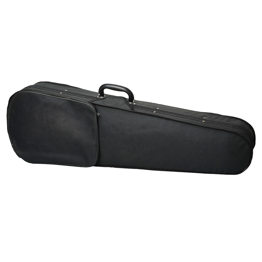 Durable Cloth Fluff Triangle Shape Case W/ Silver Gray Lining 4/4 Violin Black