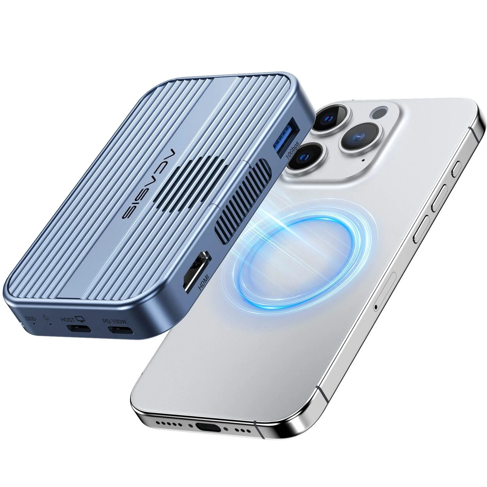 ACASIS 10Gbps Magnetic SSD Enclosure & Docking Station for iPhone 15/16/17 Serie