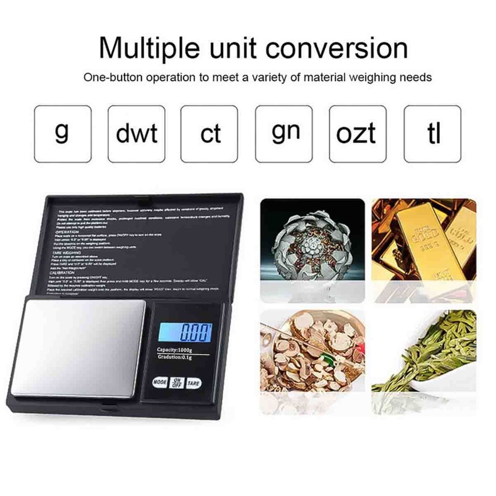 1Kg Coffee Scale Portable Electronic Digital Kitchen Scale LCD Electronic Scales