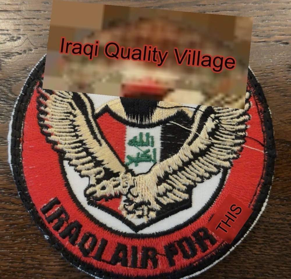 Iraqi Air Force ~3.5” Red Patch - New / Hook Back