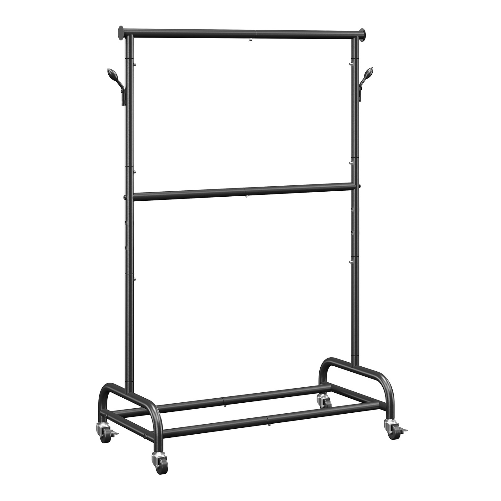 Uimoso Rolling Clothes Garment Rack with Wheels Adjustable Crossbar Side Hooks