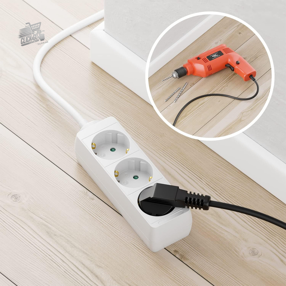 3 Outlet Compartments With Flat Connector Electrical Cable for Inter
