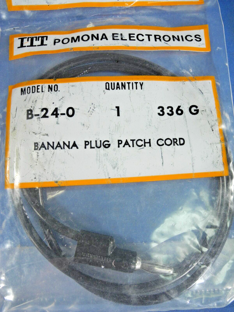 Pomona Electronics B-24-0 Banana Plug Patch Cord, Stackable, Black (Free Ship!)