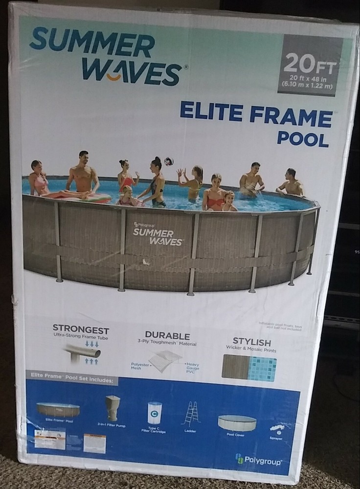 Summer Waves 20ftx48in Elite Frame Pool Set W/Filter Pump -New