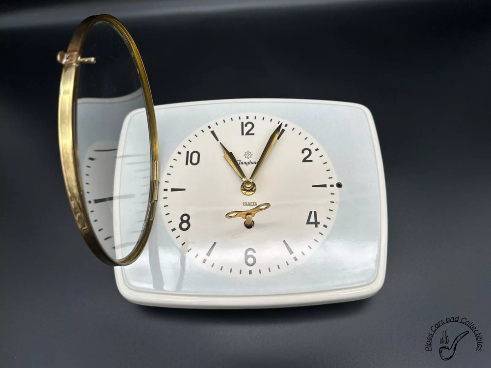 Vintage Junghans Exacta Wall Ceramic Mechanical Clock